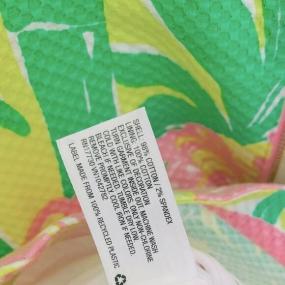 Lilly Pulitzer Dress Fan Dance Pink Yellow Green Flamingo Shift Dress Size 6 - Picture 14 of 14